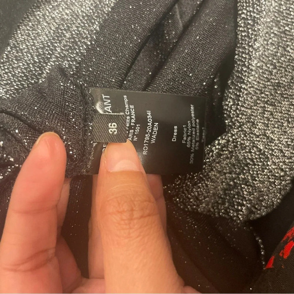 Isabel Marant Waden Stretch Metallic Silver Mini Dress Size 36/US 6 - Picture 6 of 9